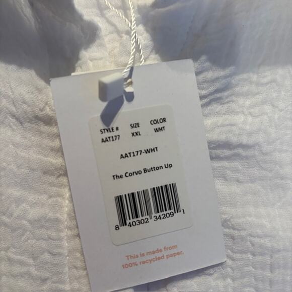 NWT Andie Resort Wear Corvo White Gauze Swim Button Coverup Sz XXL - Picture 7 of 7